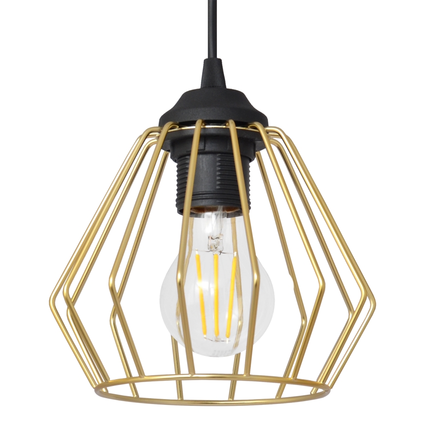 Hängeleuchte an Schnur AGAT 2xE27/15W/230V golden/schwarz