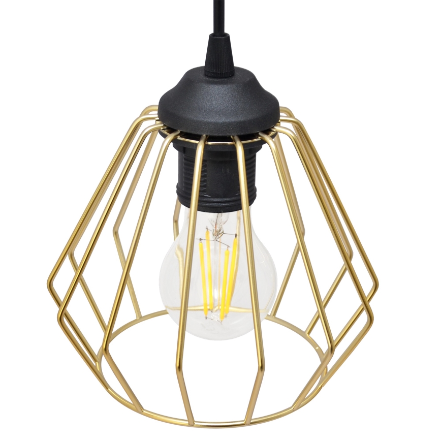 Hängeleuchte an Schnur AGAT 2xE27/15W/230V golden/schwarz