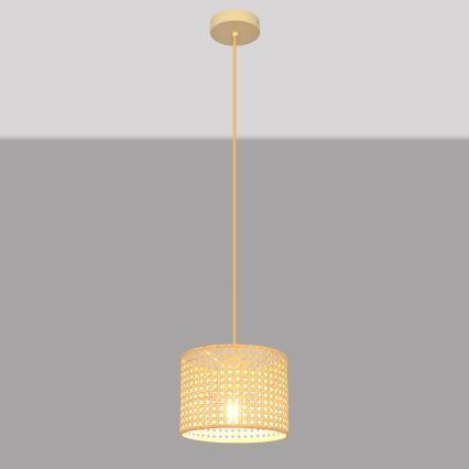 Hängeleuchte an Schnur ALBA 1xE27/15W/230V d 20 cm Rattan