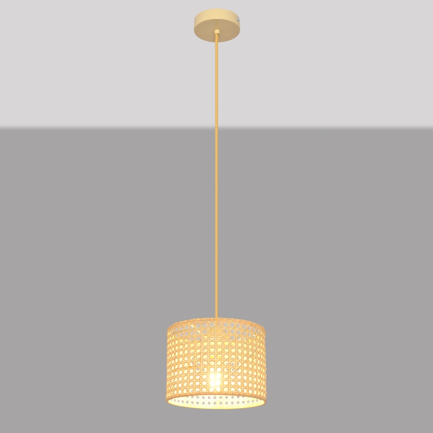 Hängeleuchte an Schnur ALBA 1xE27/15W/230V d 20 cm Rattan