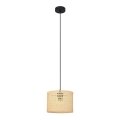 Hängeleuchte an Schnur ALBA 1xE27/15W/230V d 20 cm Rattan/schwarz
