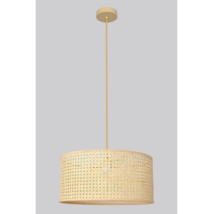 Hängeleuchte an Schnur ALBA 1xE27/15W/230V d 40 cm Rattan