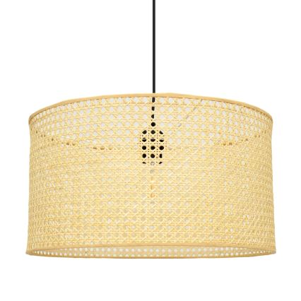 Hängeleuchte an Schnur ALBA 1xE27/15W/230V d 45 cm Rattan/schwarz