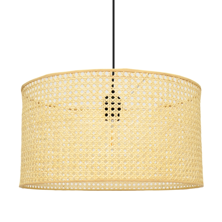 Hängeleuchte an Schnur ALBA 1xE27/15W/230V d 45 cm Rattan/schwarz