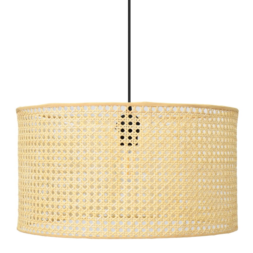 Hängeleuchte an Schnur ALBA 1xE27/15W/230V d 45 cm Rattan/schwarz
