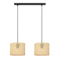 Hängeleuchte an Schnur ALBA 2xE27/15W/230V Rattan/schwarz