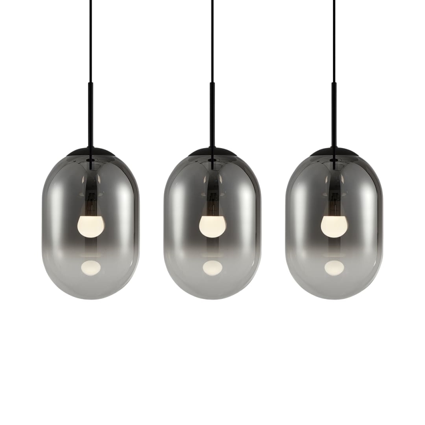 Hängeleuchte an Schnur ALIAS 3xE14/40W/230V schwarz/grau