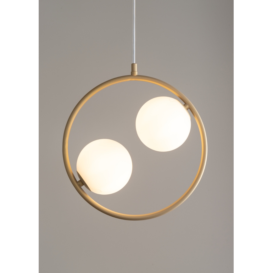 Hängeleuchte an Schnur AQUA 2xG9/12W/230V golden