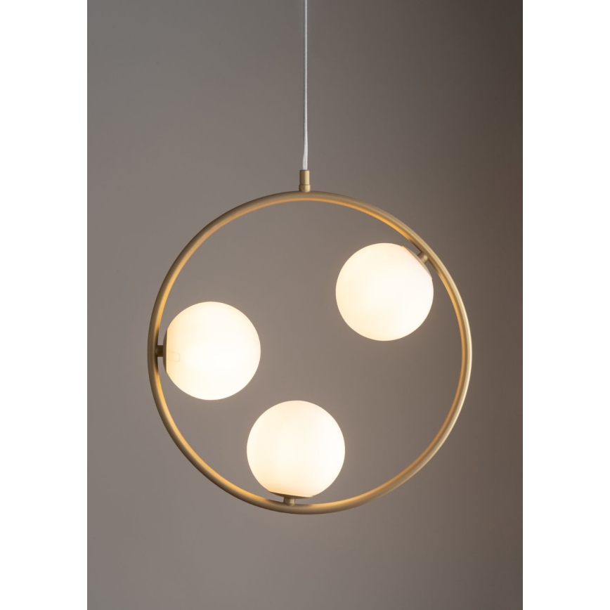 Hängeleuchte an Schnur AQUA 3xG9/12W/230V golden