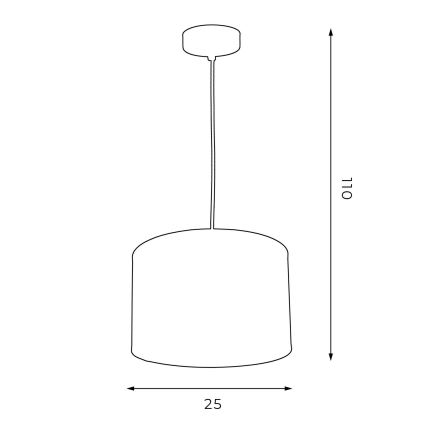 Hängeleuchte an Schnur ARDEN 1xE27/60W/230V Durchmesser 25 cm weiß