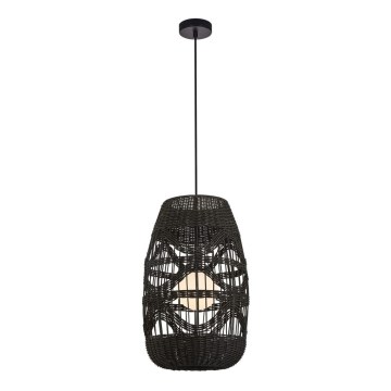 Hängeleuchte an Schnur ARONA 1xG9/9W/230V d 25 cm Rattan/schwarz