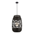 Hängeleuchte an Schnur ARONA 1xG9/9W/230V d 40 cm Rattan/schwarz