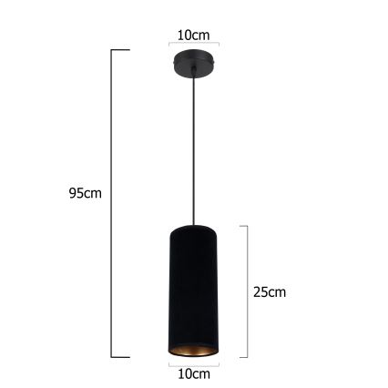 Hängeleuchte an Schnur AVALO 1xE27/60W/230V schwarz