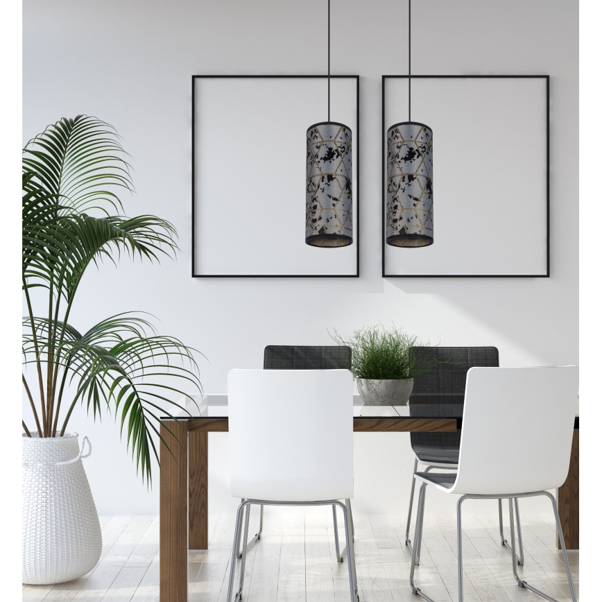 Hängeleuchte an Schnur AVALO 2xE27/60W/230V grau/schwarz
