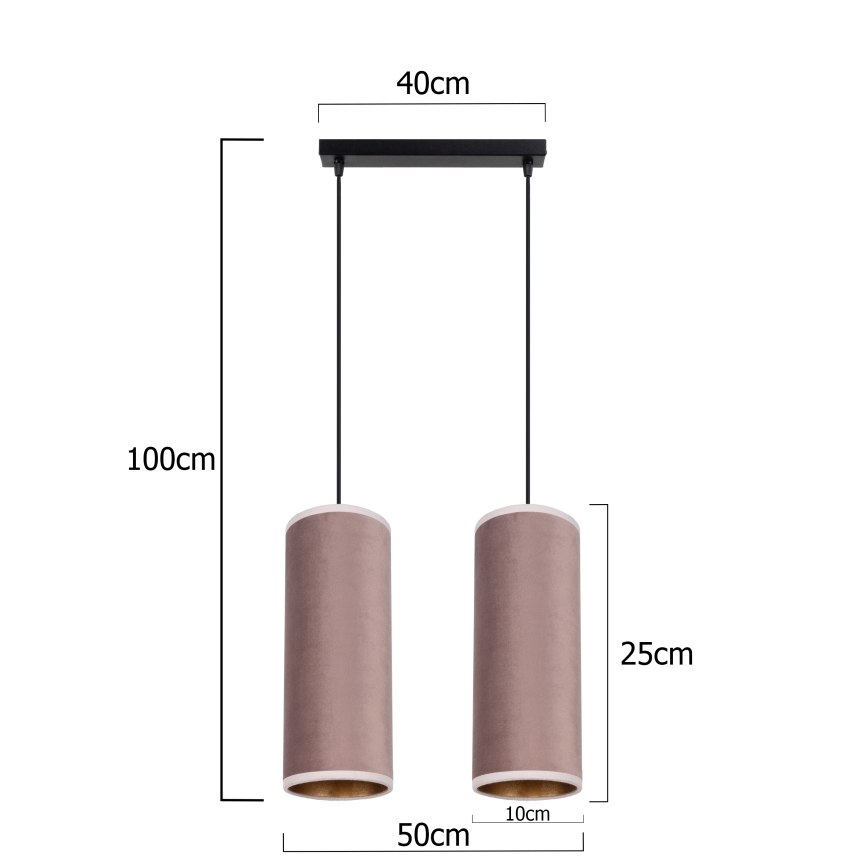 Hängeleuchte an Schnur AVALO 2xE27/60W/230V rosa