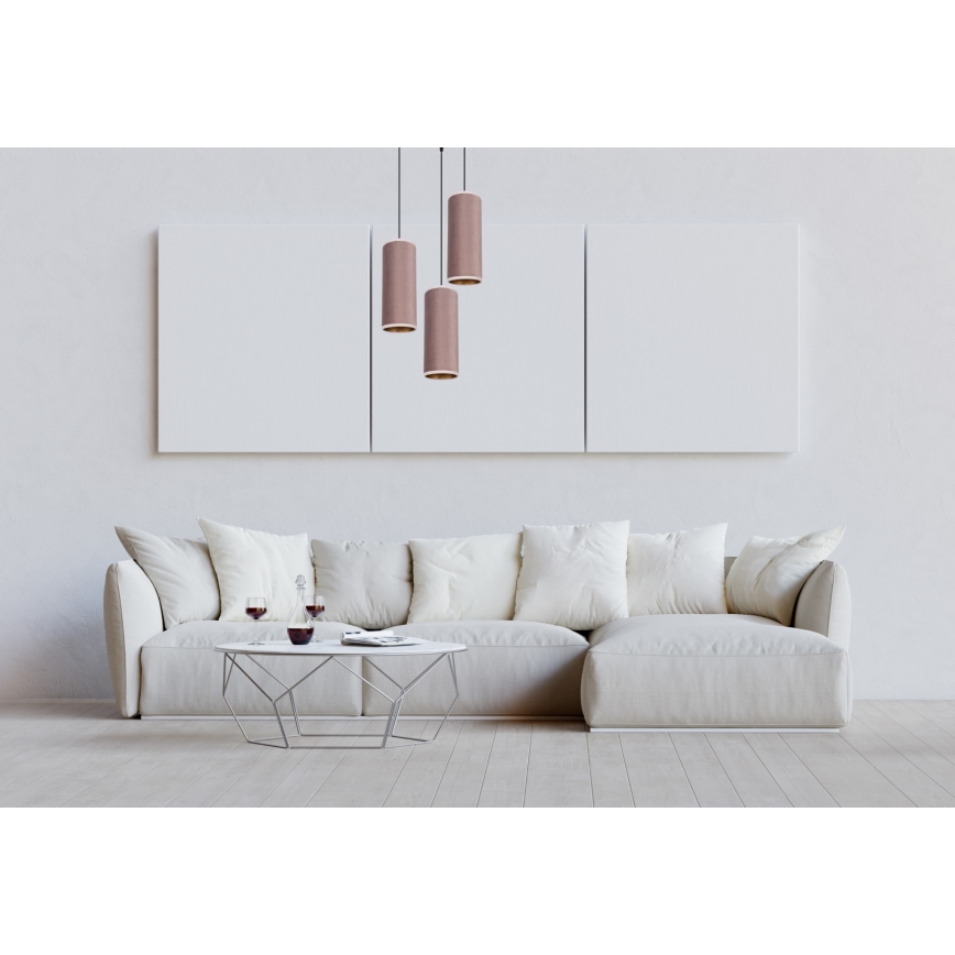 Hängeleuchte an Schnur AVALO 3xE27/60W/230V d 35 cm rosa