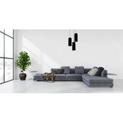 Hängeleuchte an Schnur AVALO 3xE27/60W/230V d 35 cm schwarz