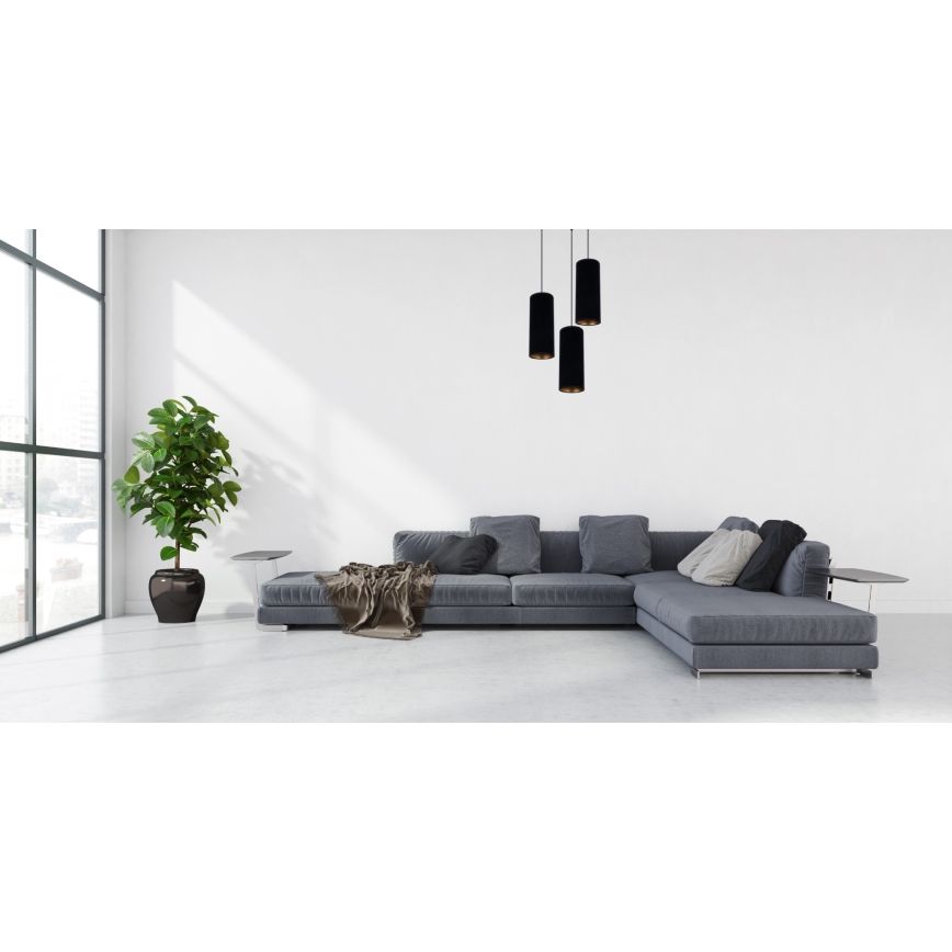 Hängeleuchte an Schnur AVALO 3xE27/60W/230V d 35 cm schwarz