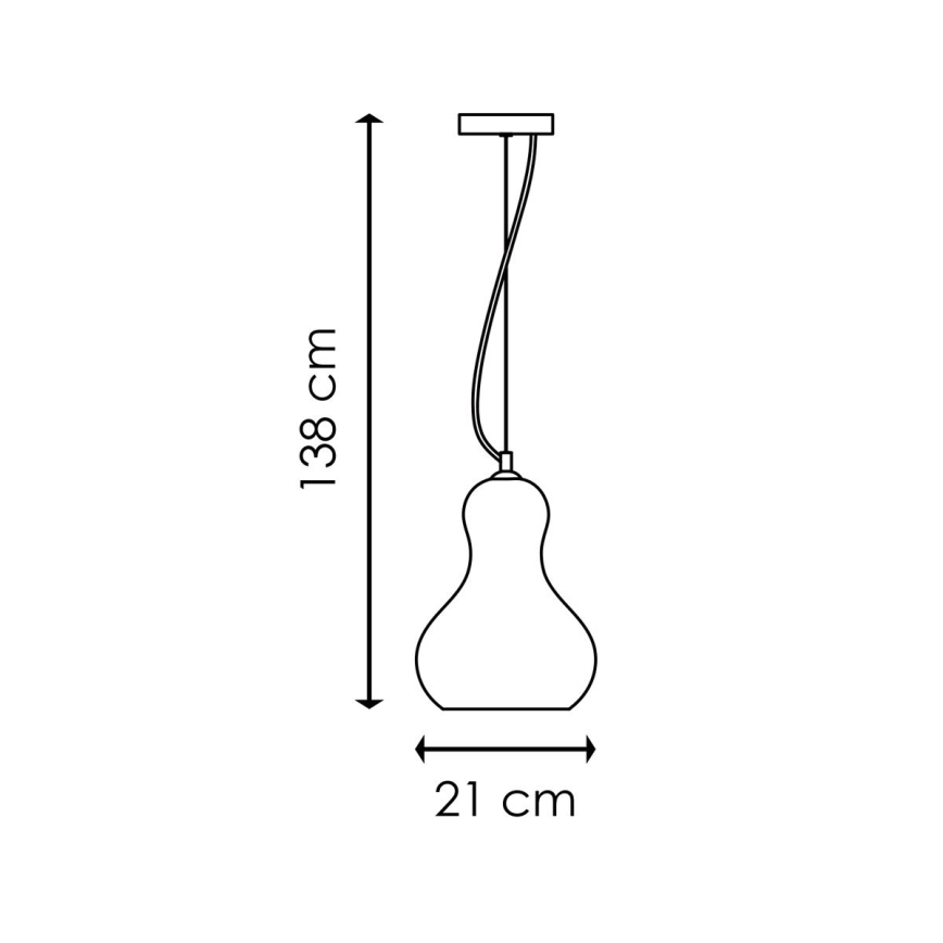 Hängeleuchte an Schnur BELLO 1xE27/40W/230V d 21 cm Chrom