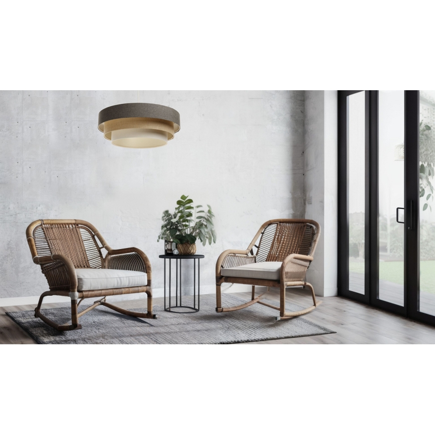 Hängeleuchte an Schnur BOHO TRINITI 1xE27/60W/230V grau/beige/cremefarben