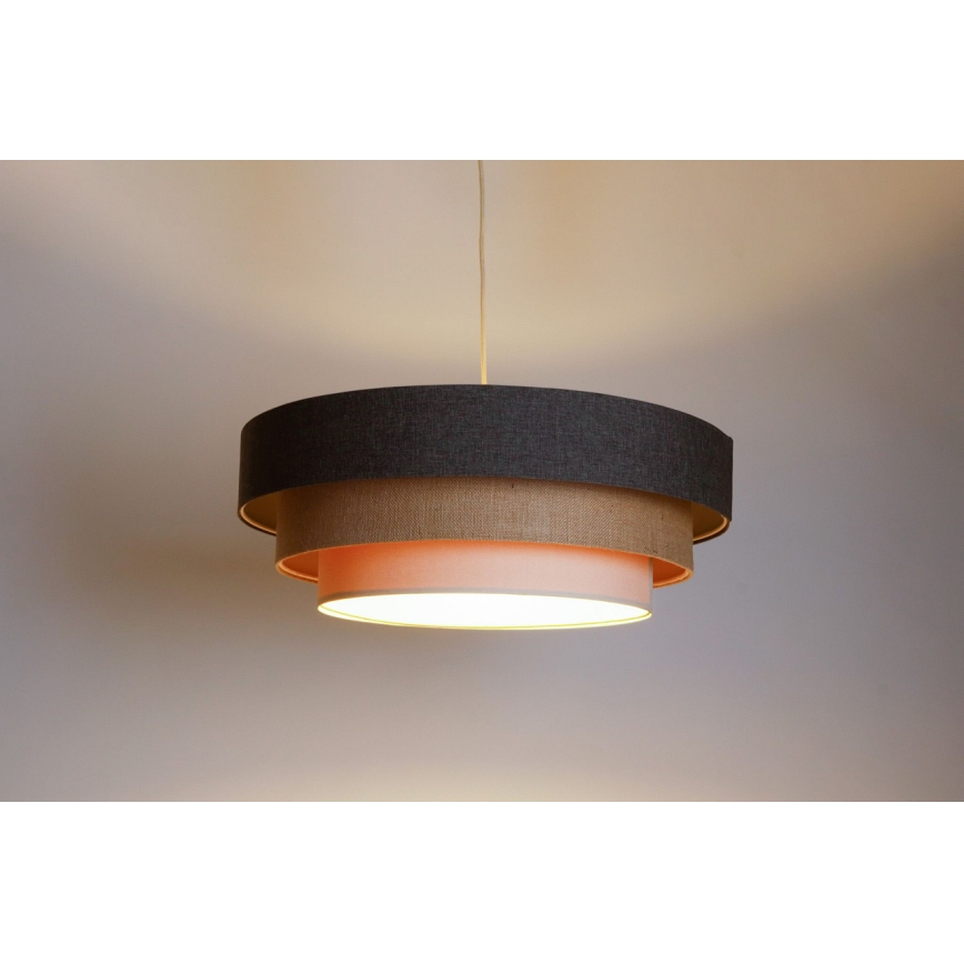 Hängeleuchte an Schnur BOHO TRINITI 1xE27/60W/230V grau/beige/cremefarben