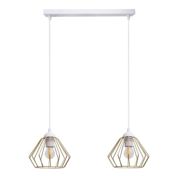 Hängeleuchte an Schnur CEED GOLD 2xE27/60W/230V weiß/golden