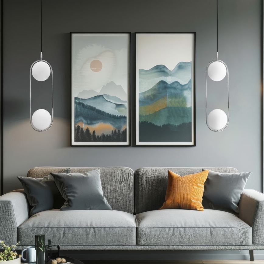Hängeleuchte an Schnur CORDEL 2xG9/28W/230V glänzendes Chrom