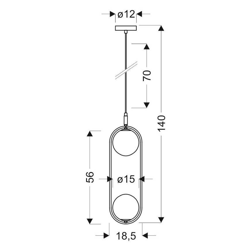 Hängeleuchte an Schnur CORDEL 2xG9/28W/230V glänzendes Chrom