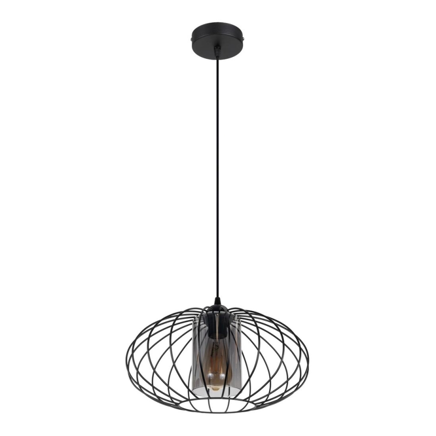 Hängeleuchte an Schnur CORRINI 1xE27/60W/230V d 34 cm schwarz/grau
