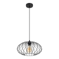 Hängeleuchte an Schnur CORRINI 1xE27/60W/230V d 34 cm schwarz/klar