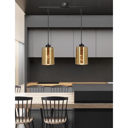 Hängeleuchte an Schnur COX 2xE27/60W/230V golden