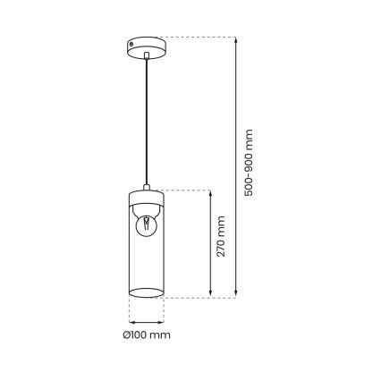 Hängeleuchte an Schnur ELICA 1xE27/60W/230V