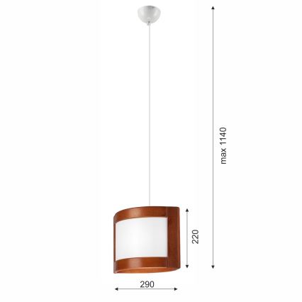 Hängeleuchte an Schnur ELODIE 1xE27/60W/230V Eiche