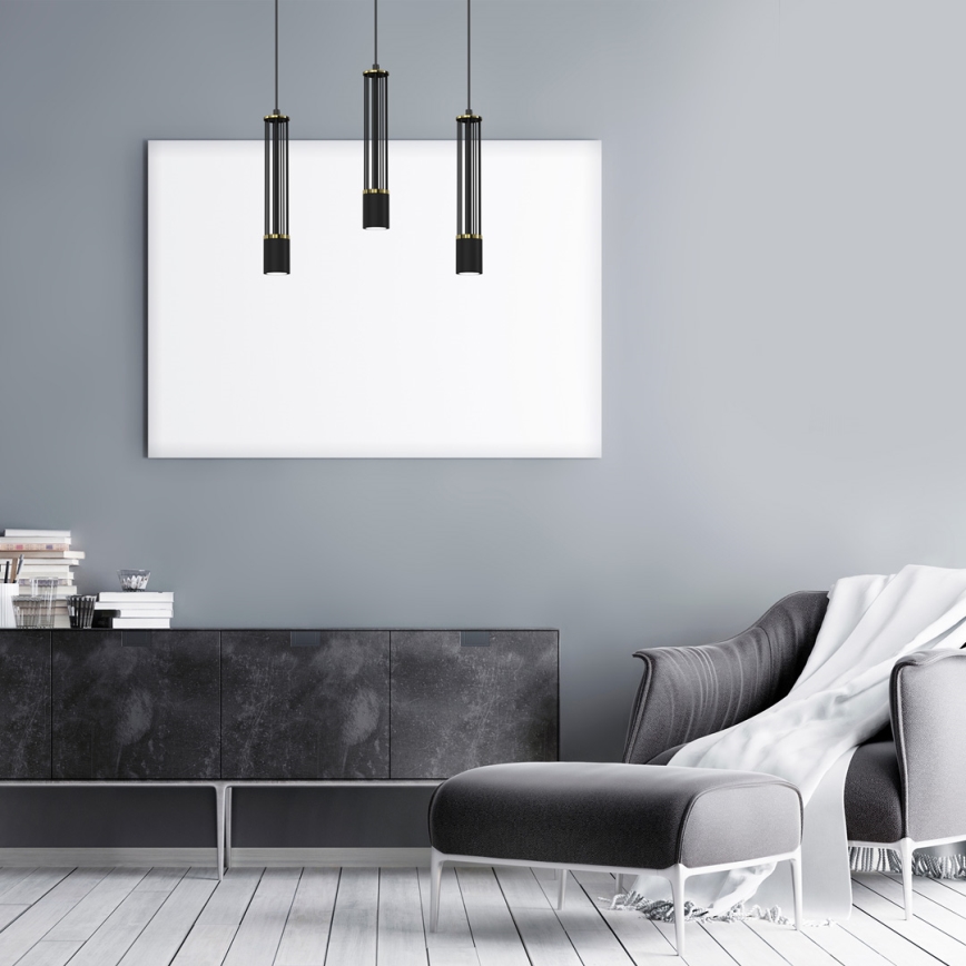 Hängeleuchte an Schnur ESTILO 3xGU10/40W/230V schwarz