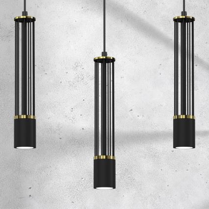 Hängeleuchte an Schnur ESTILO 3xGU10/40W/230V schwarz