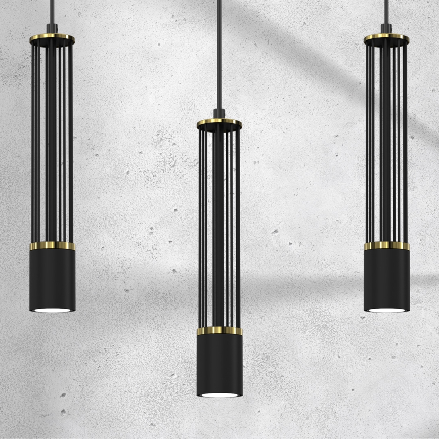 Hängeleuchte an Schnur ESTILO 3xGU10/40W/230V schwarz