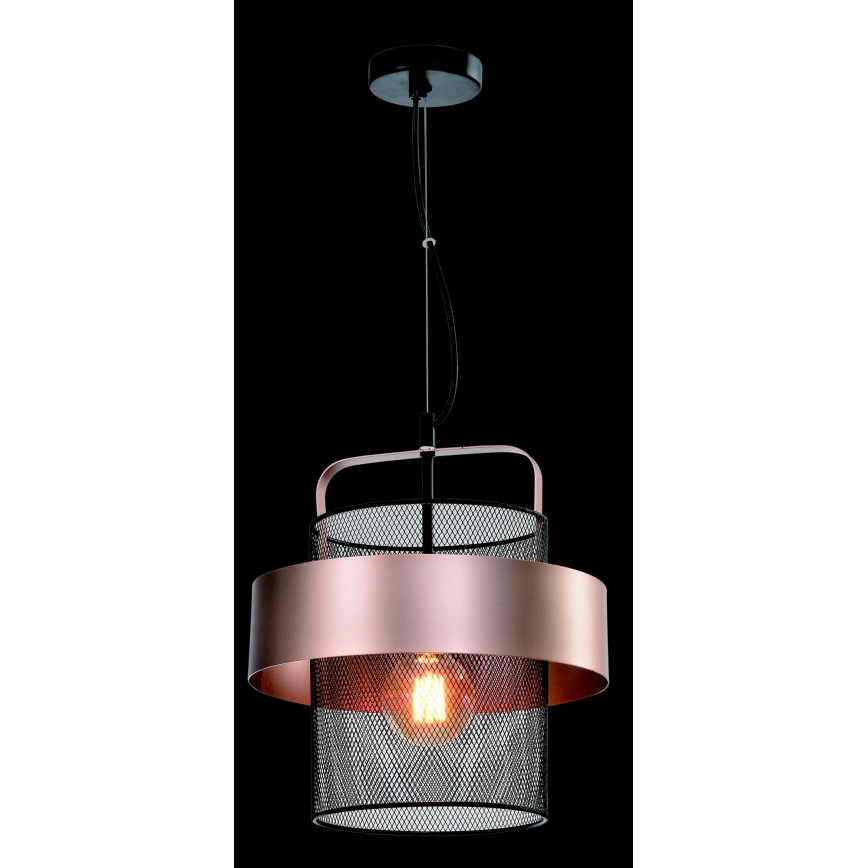Hängeleuchte an Schnur FIBA 1xE27/60W/230V Roségold/schwarz