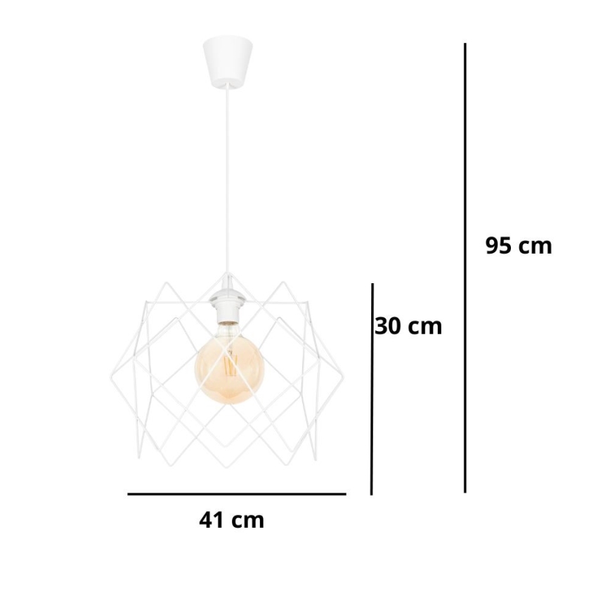 Hängeleuchte an Schnur GALL 1xE27/60W/230V weiß