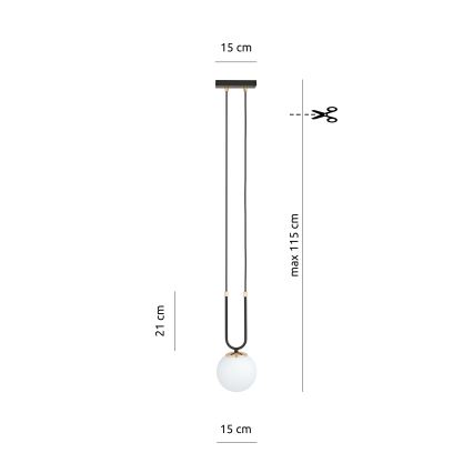 Hängeleuchte an Schnur GLAM 1xE14/10W/230V schwarz