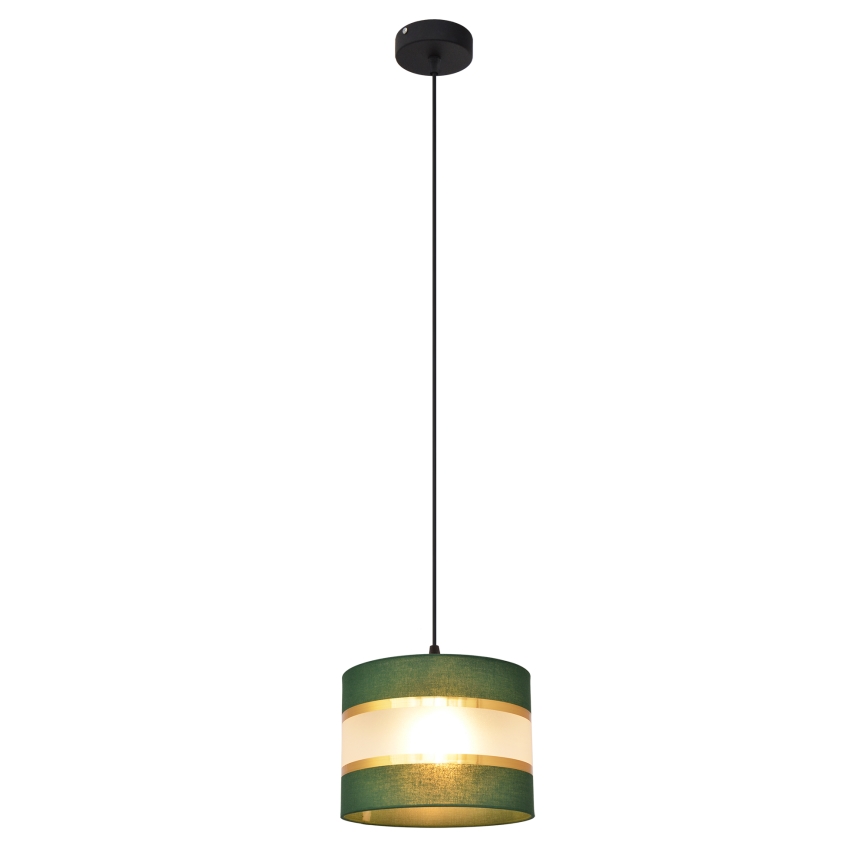 Hängeleuchte an Schnur HELEN 1xE27/15W/230V d 20 cm grün/golden