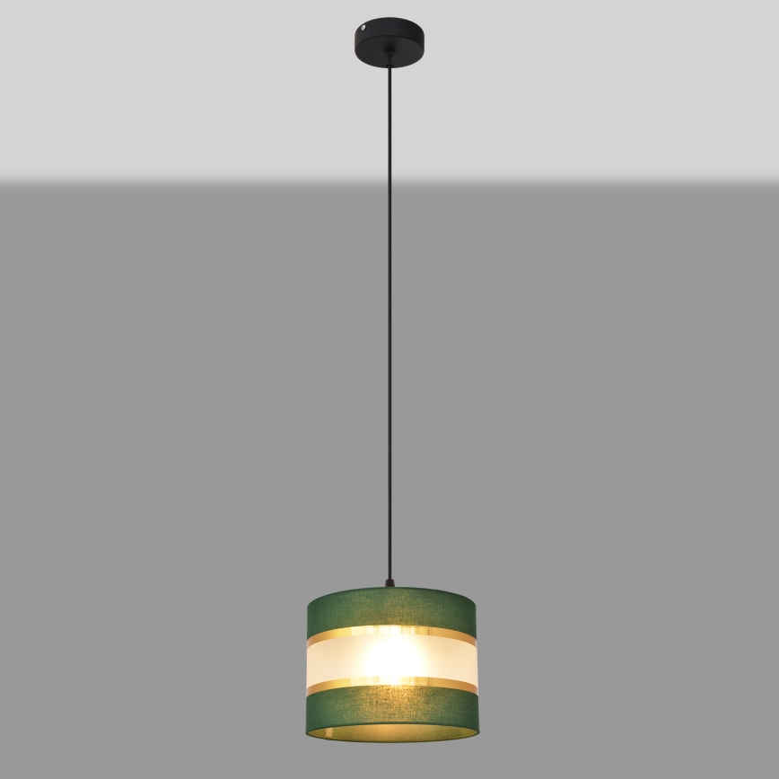 Hängeleuchte an Schnur HELEN 1xE27/15W/230V d 20 cm grün/golden
