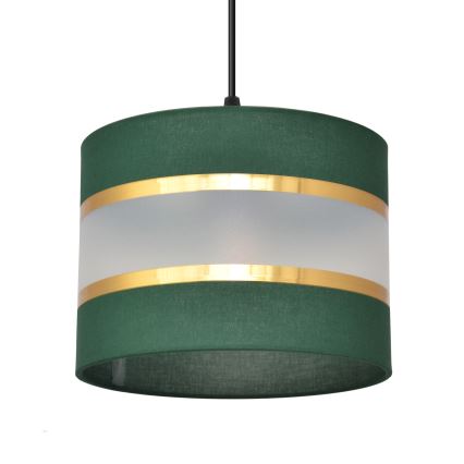 Hängeleuchte an Schnur HELEN 1xE27/15W/230V d 20 cm grün/golden