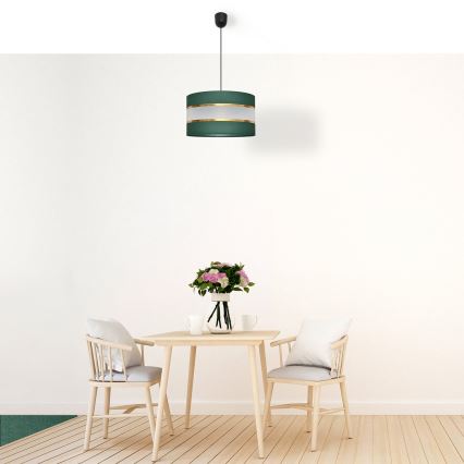 Hängeleuchte an Schnur HELEN 1xE27/15W/230V d 35 cm grün/golden