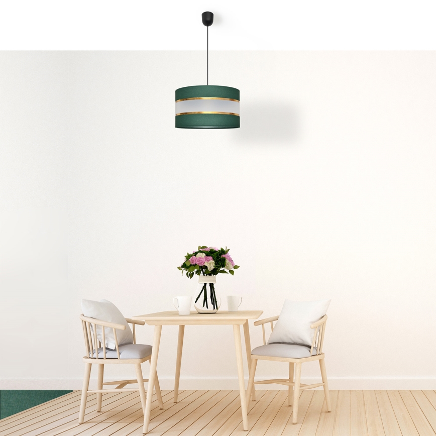 Hängeleuchte an Schnur HELEN 1xE27/15W/230V d 35 cm grün/golden