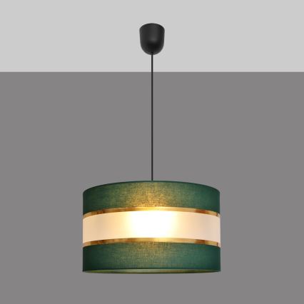 Hängeleuchte an Schnur HELEN 1xE27/15W/230V d 35 cm grün/golden