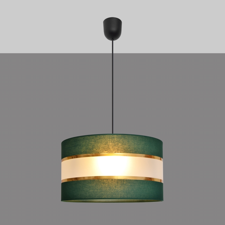 Hängeleuchte an Schnur HELEN 1xE27/15W/230V d 35 cm grün/golden