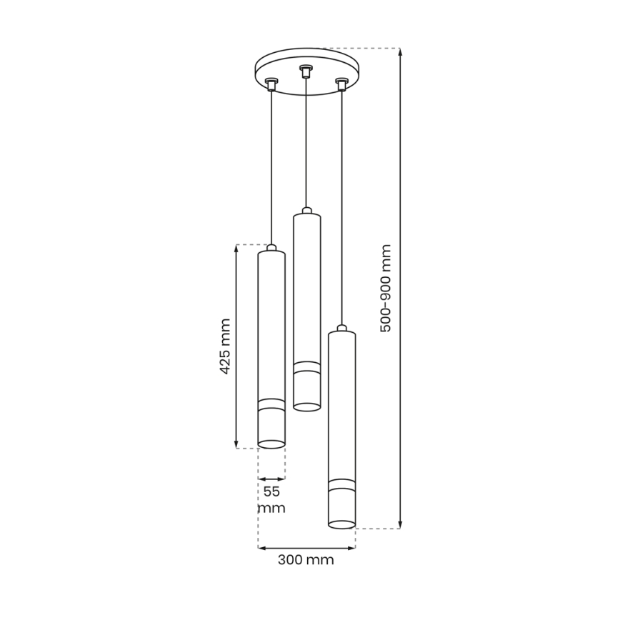 Hängeleuchte an Schnur JOKER 3xGU10/8W/230V grün/golden