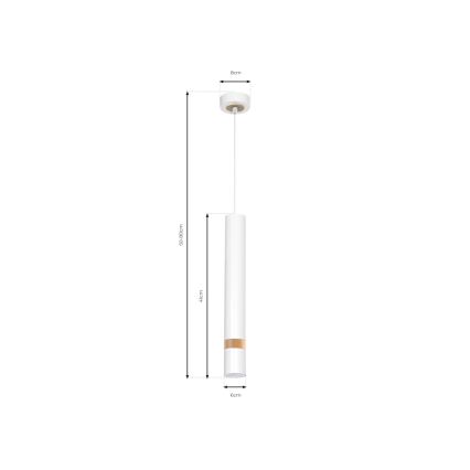 Hängeleuchte an Schnur JOKER WHITE WOOD 1xGU10/8W/230V