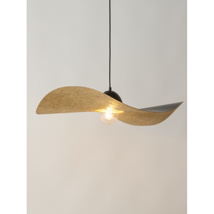 Hängeleuchte an Schnur KAPELLO 1xE27/60W/230V Durchmesser 76 cm schwarz/golden