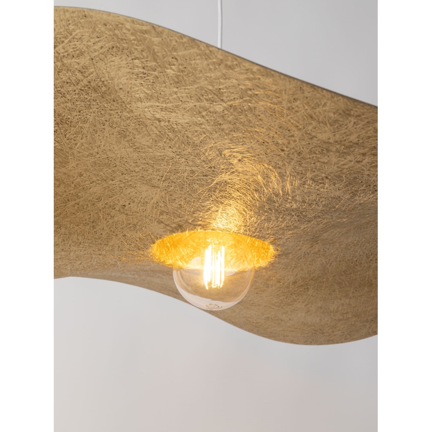Hängeleuchte an Schnur KAPELLO 1xE27/60W/230V Durchmesser 76 cm weiß/golden